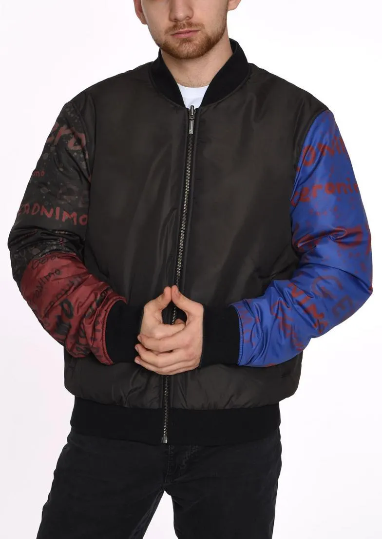 DOUBLE FACE BOMBER JACKET  BLACK INDIAN