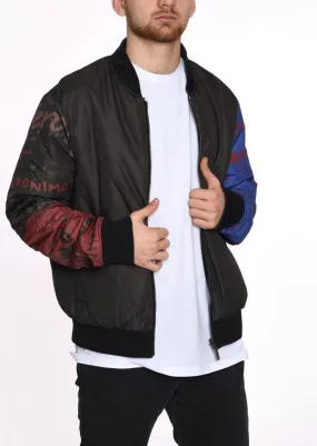 DOUBLE FACE BOMBER JACKET  BLACK INDIAN