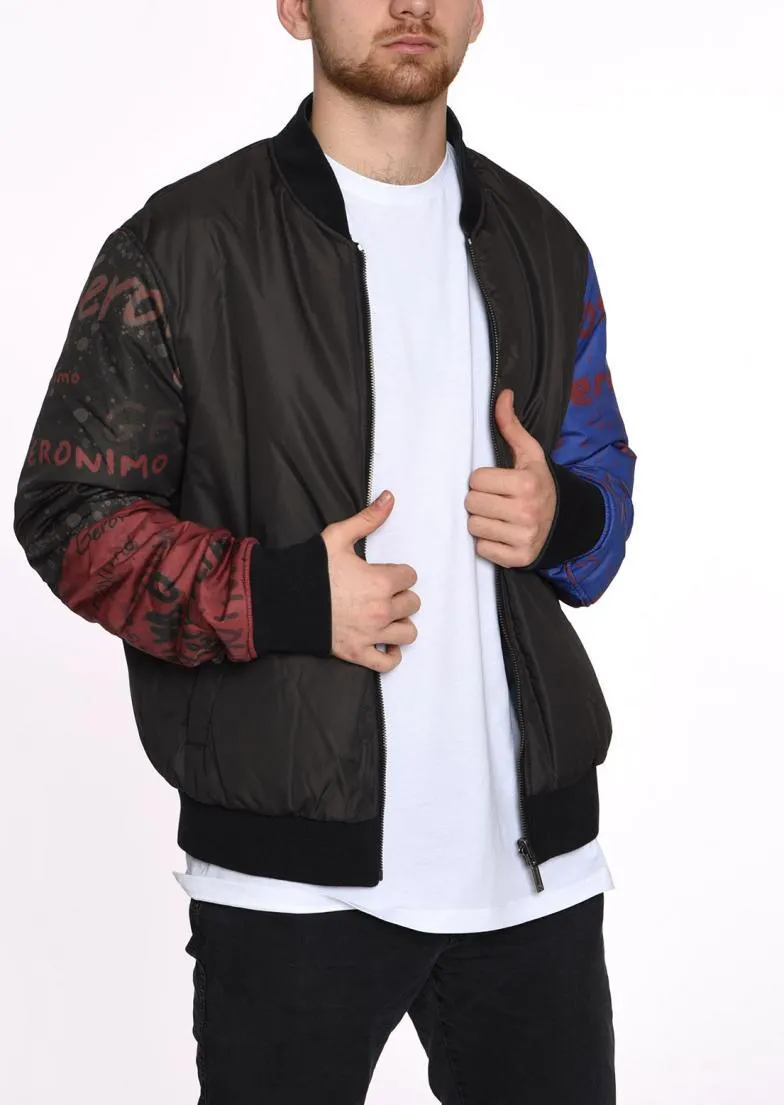 DOUBLE FACE BOMBER JACKET  BLACK INDIAN