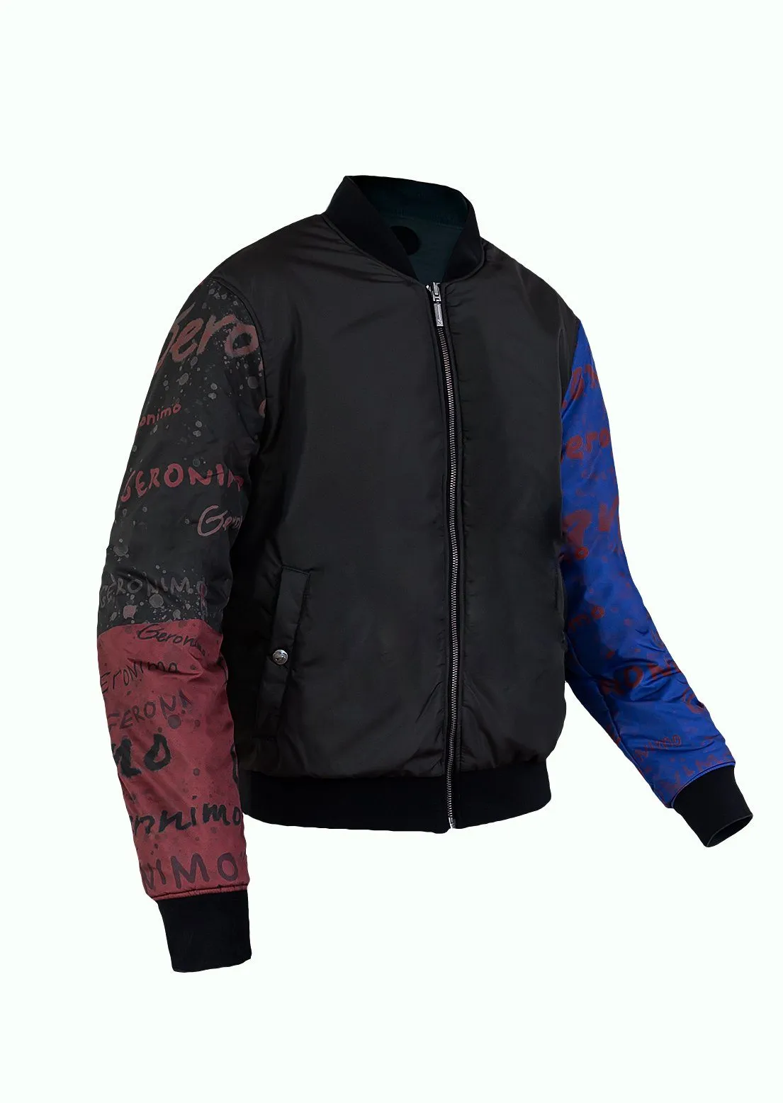 DOUBLE FACE BOMBER JACKET  BLACK INDIAN