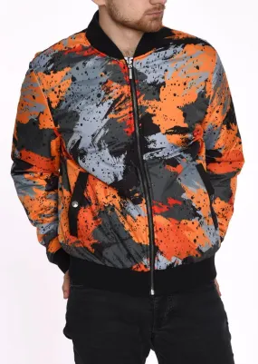 DOUBLE FACE BOMBER JACKET  ORANGE BRUSHES