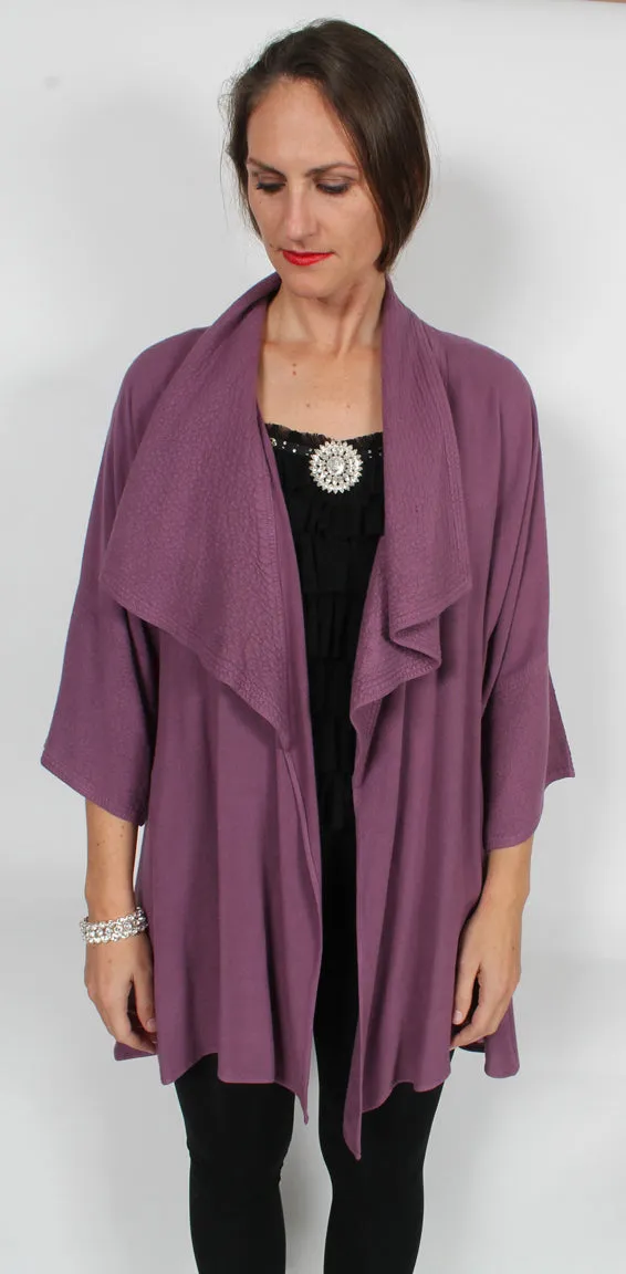 Dusky Purple Tienda ho Rachida Tassel Jacket Habba Moroccan Cotton Sml-3x