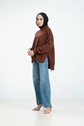 Esmee Sweater - Brown - Sweater Atasan Knitwear Wanita - KW1720080