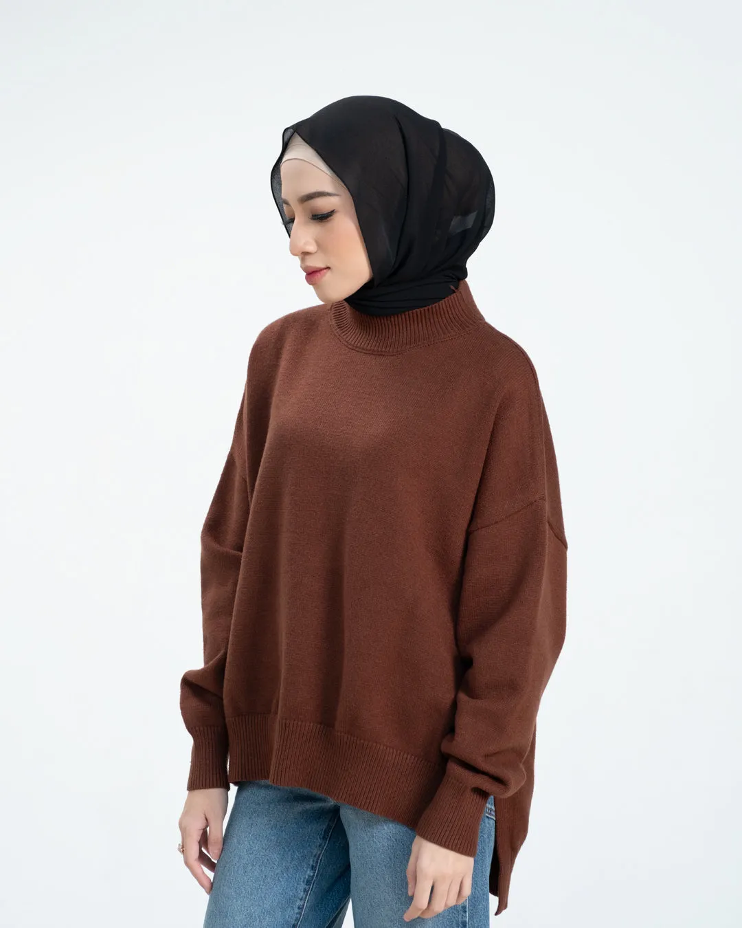 Esmee Sweater - Brown - Sweater Atasan Knitwear Wanita - KW1720080