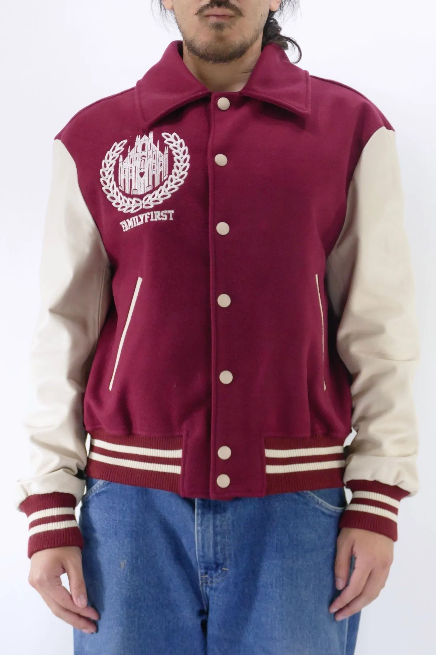 Family First Varsity College Jacket - Bordeaux