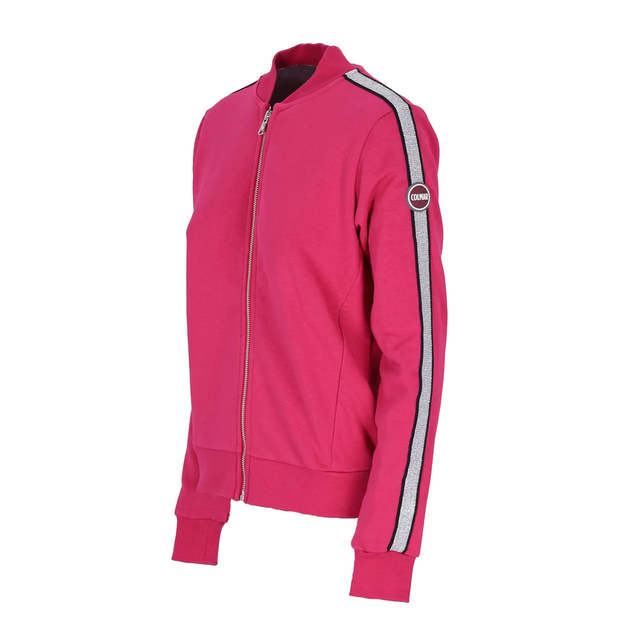 Felpa Donna Colmar Full Zip Nastro Lurex Rosa Geranio