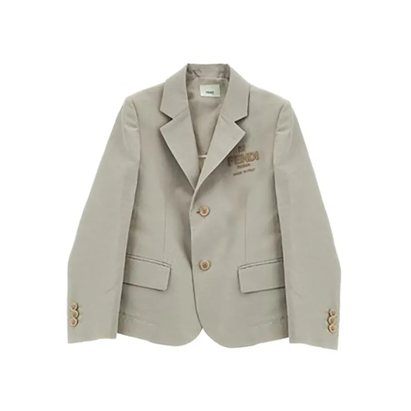 FENDI KIDS Logo Embroidery Blazer Jacket