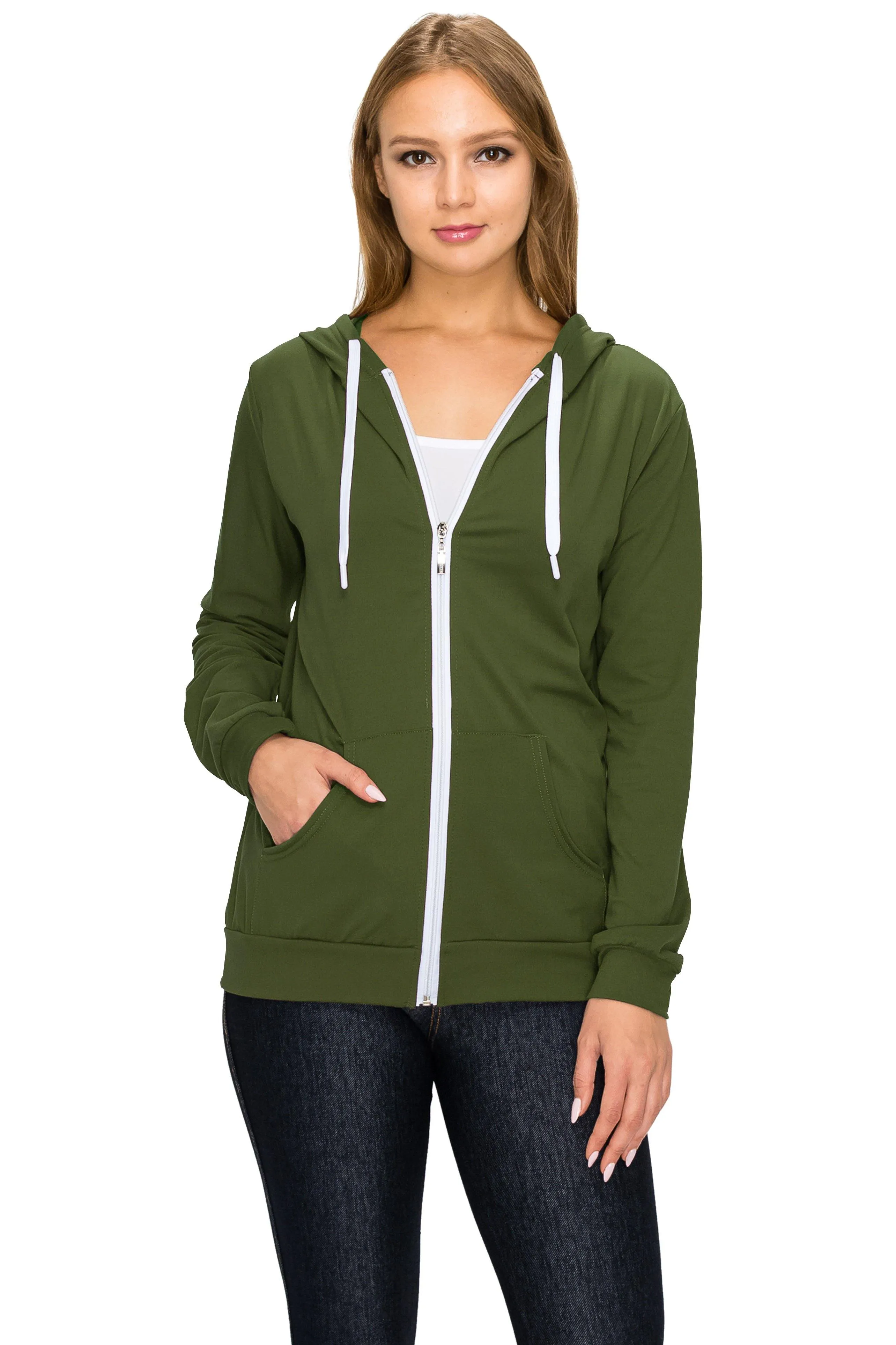 Fleece Zip Up Hoodie Jacket