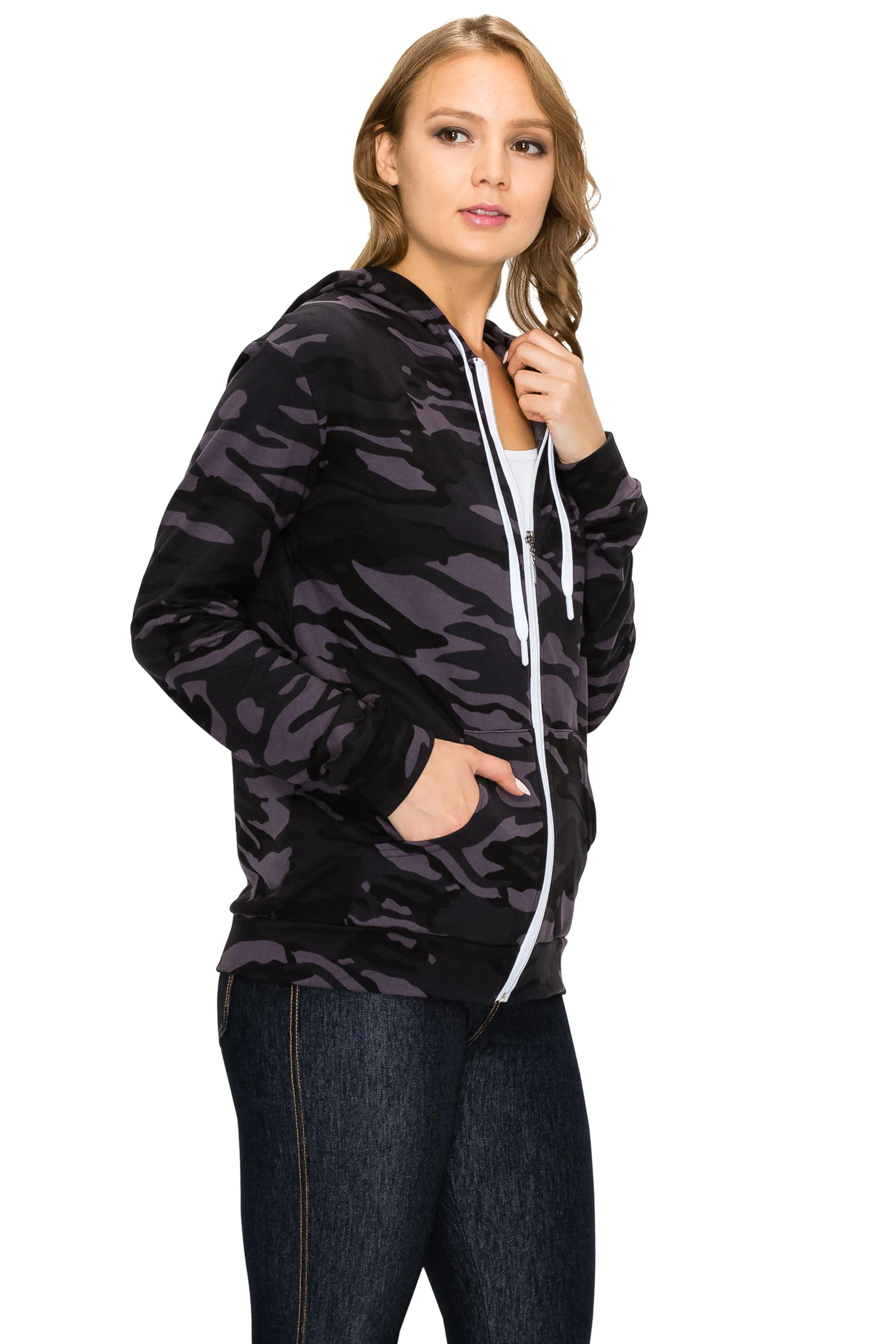 Fleece Zip Up Hoodie Jacket