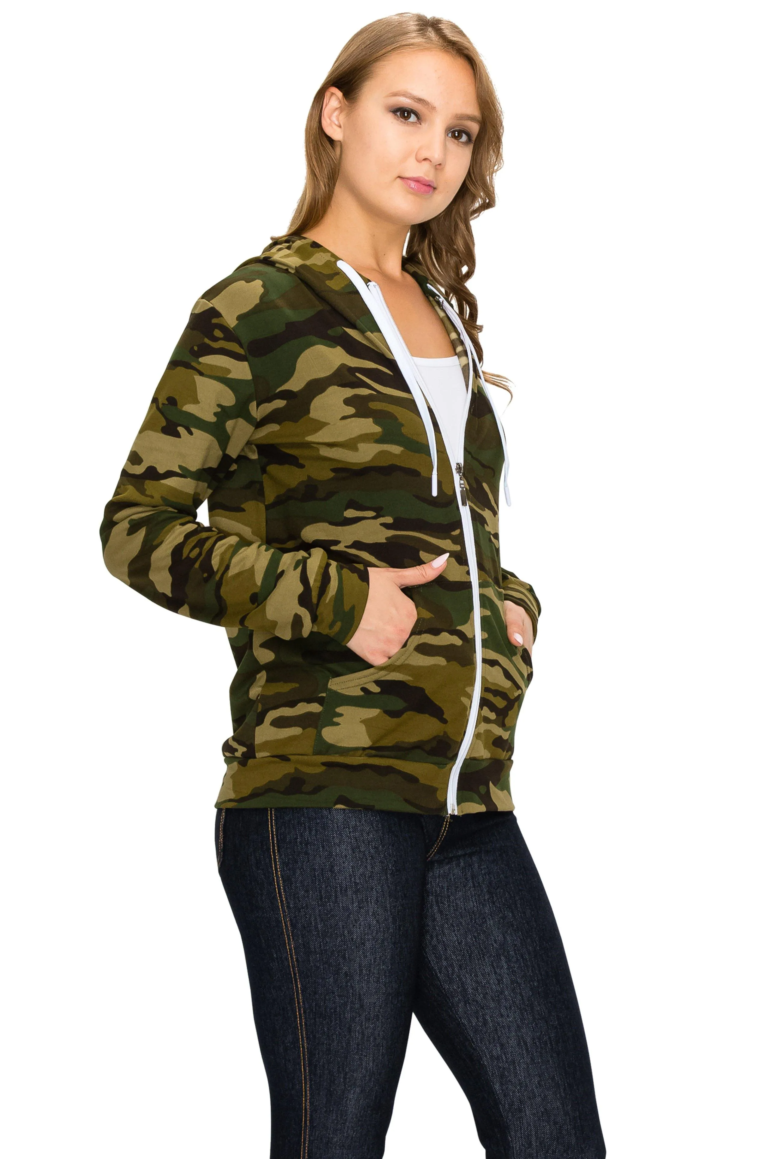 Fleece Zip Up Hoodie Jacket