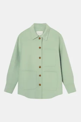 Florentine Cashmere Shirt Jacket in Seafoam