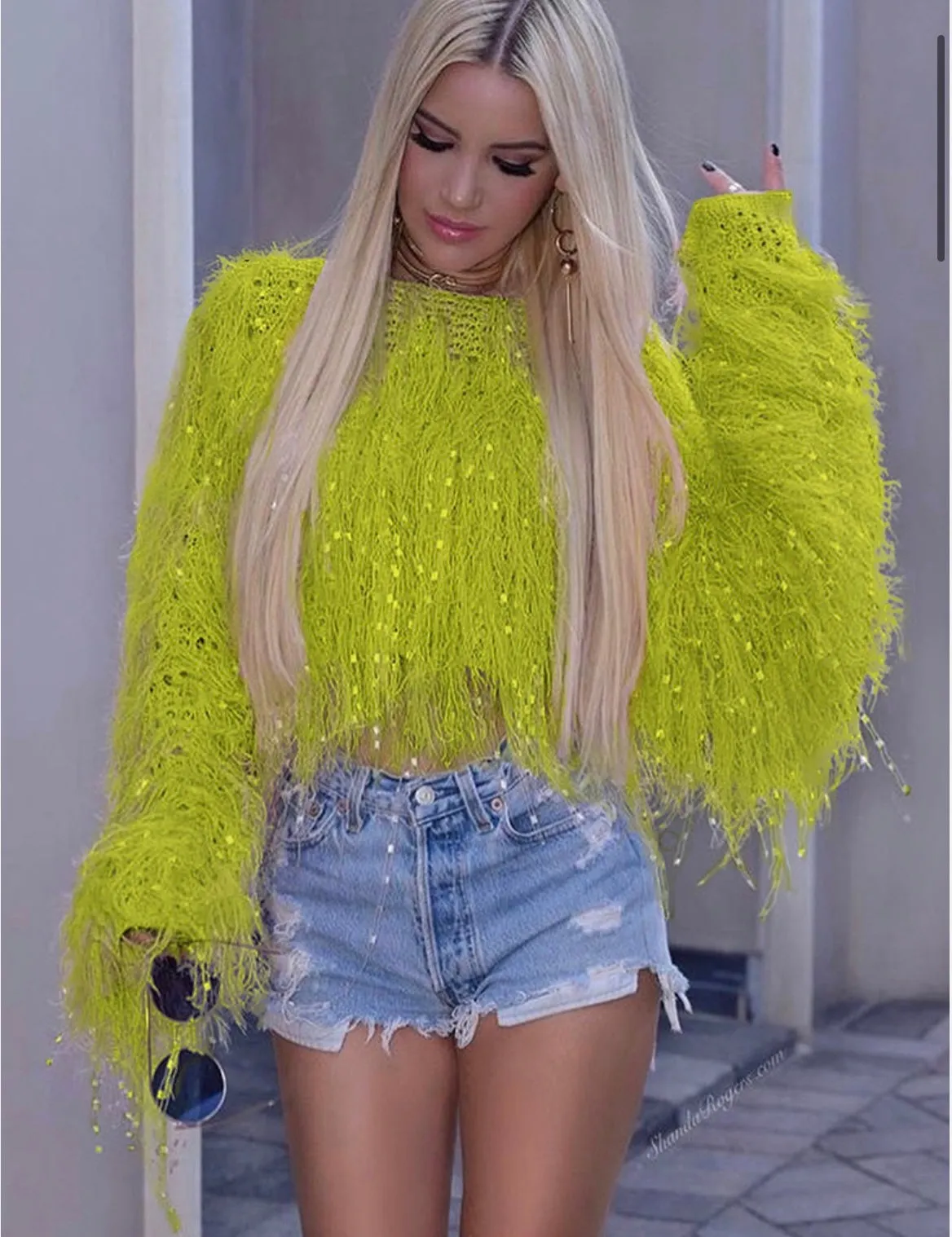 Fringe Knitted Pullover Sweater