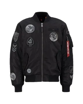 Giacca Uomo Alpha Industries Bomber MA-1 Patch Nero