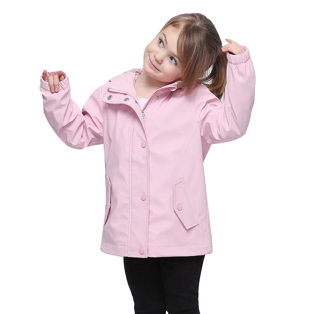 Girls' Waterproof Rubber Slicker Rain Jacket