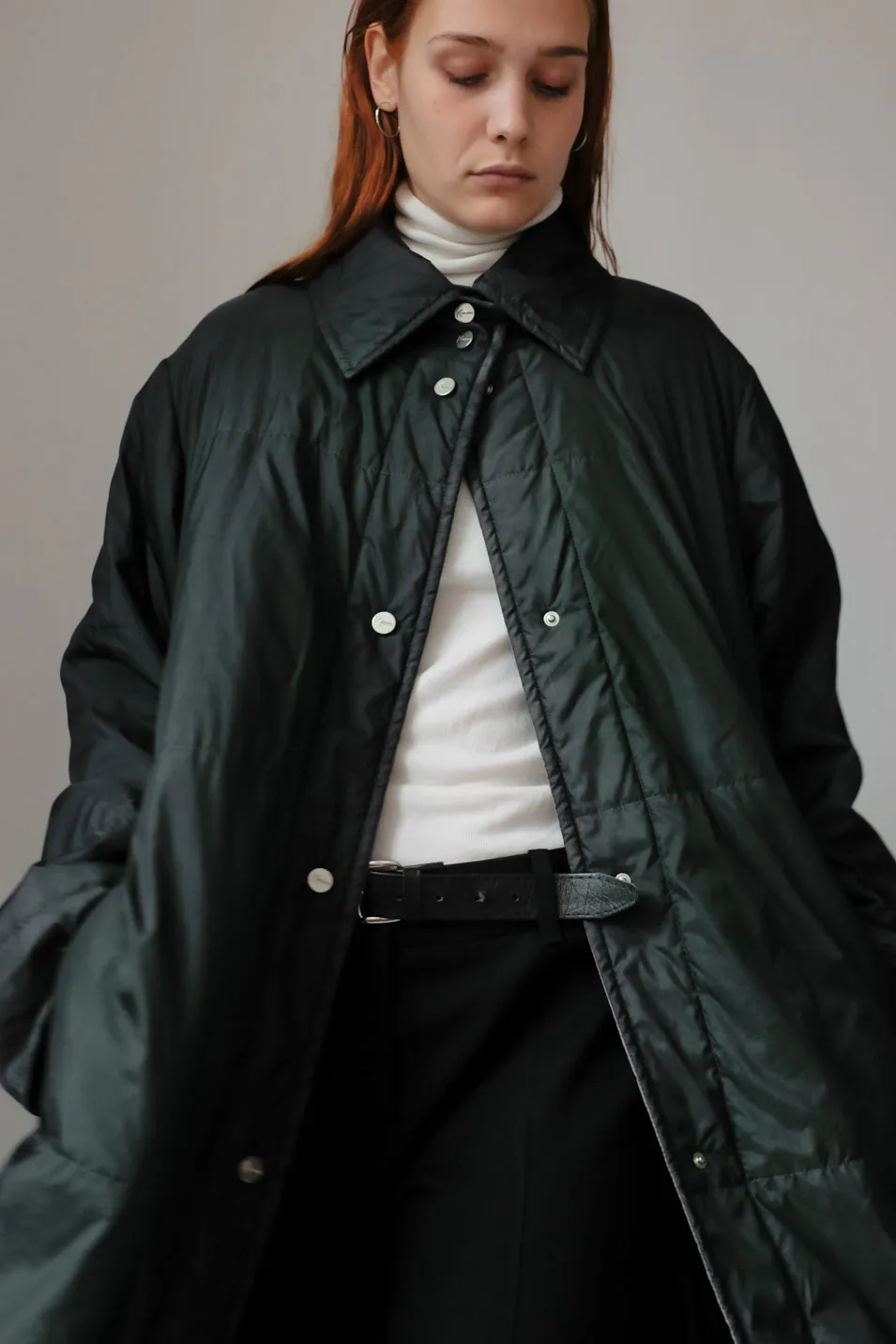 GREEN QUILTED COAT