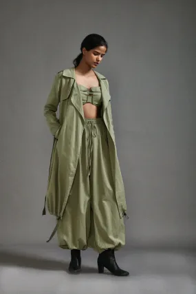 Green Safari Trench Jacket