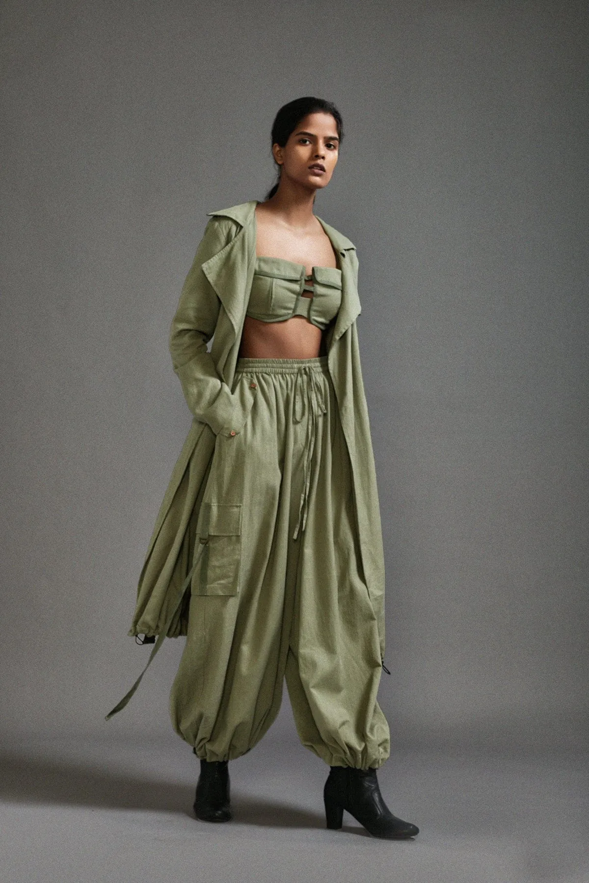 Green Safari Trench Jacket