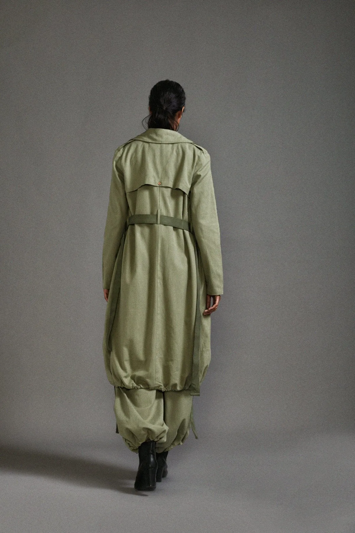 Green Safari Trench Jacket