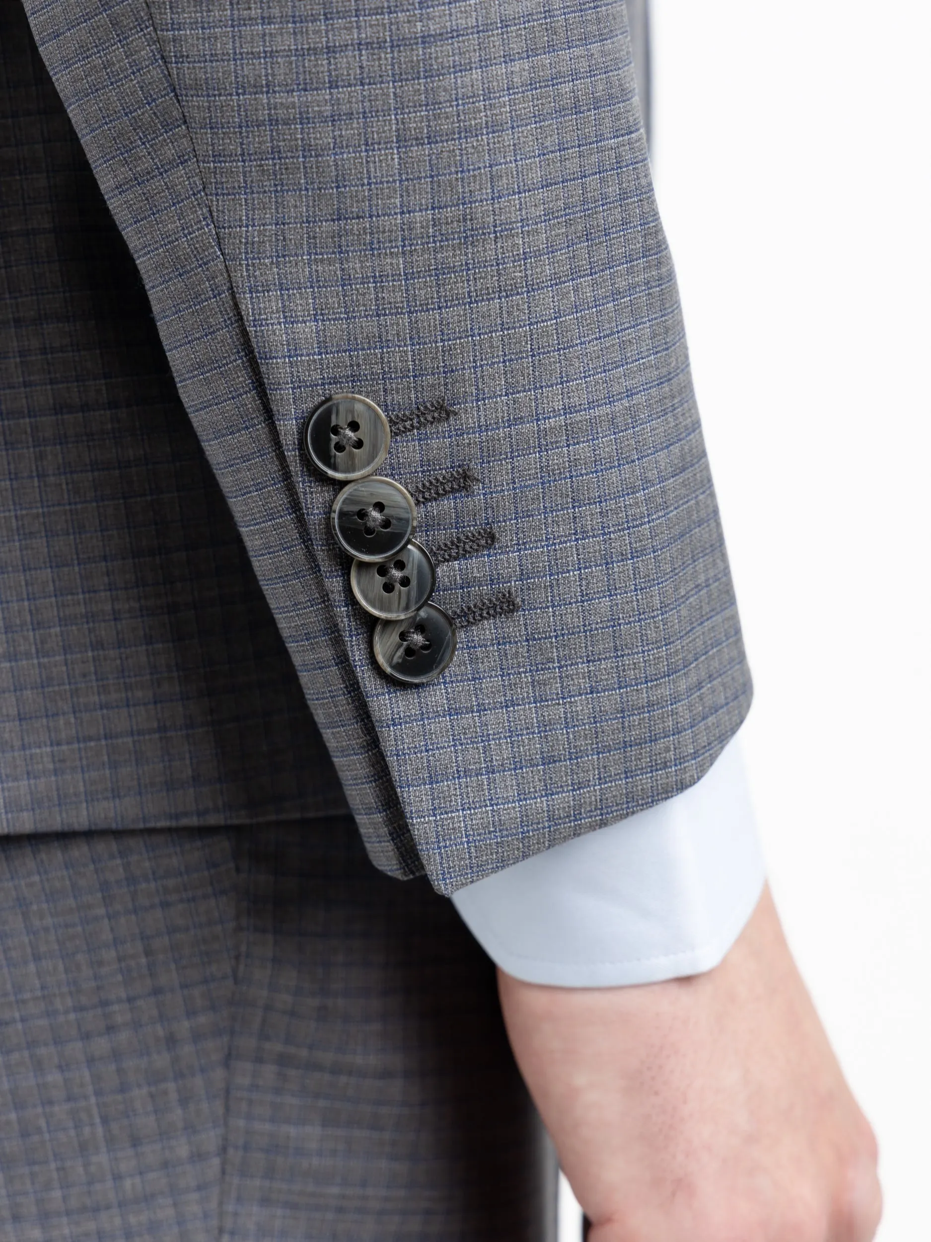 Grey Check Wool Suit