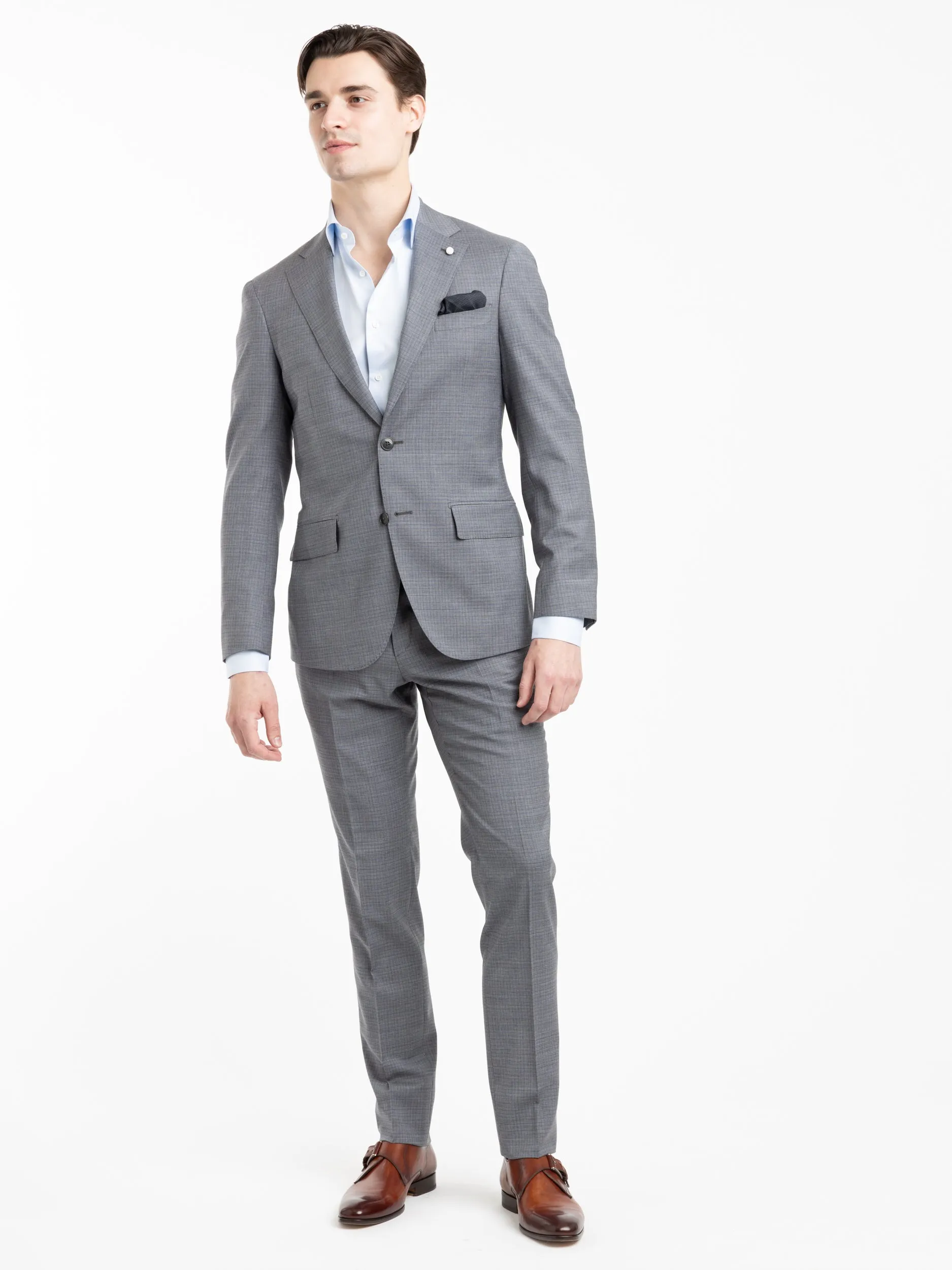 Grey Check Wool Suit