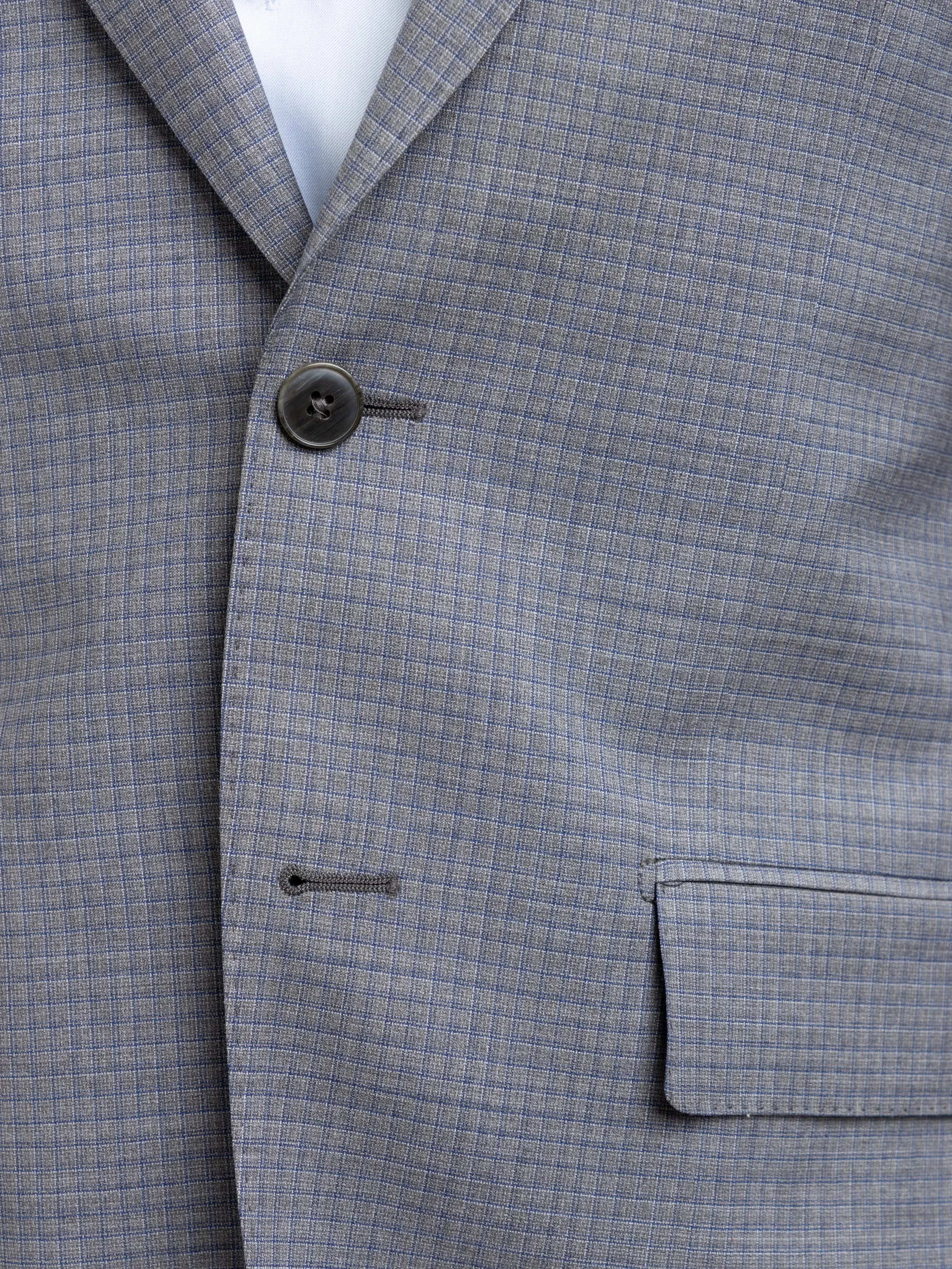 Grey Check Wool Suit