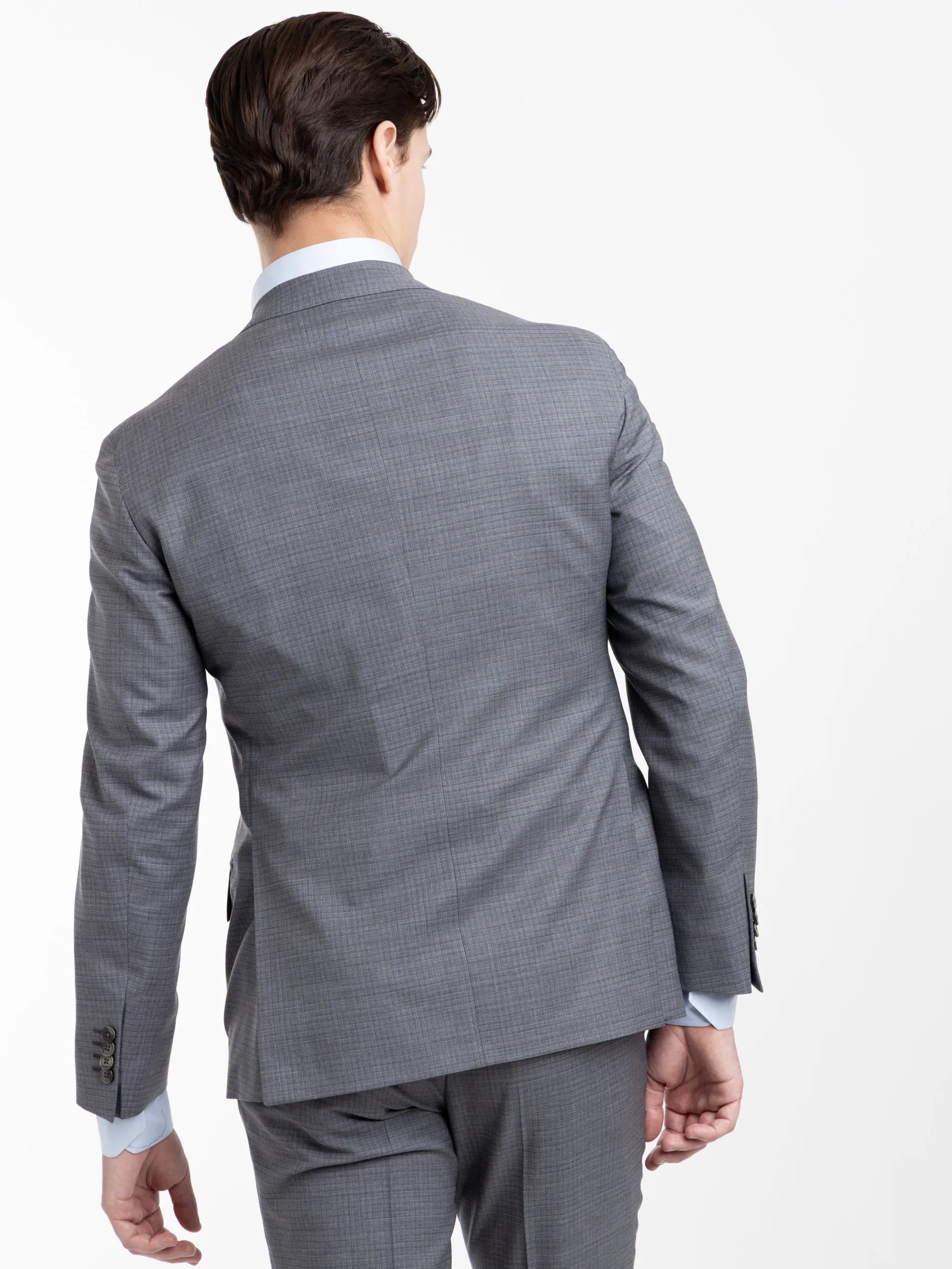 Grey Check Wool Suit