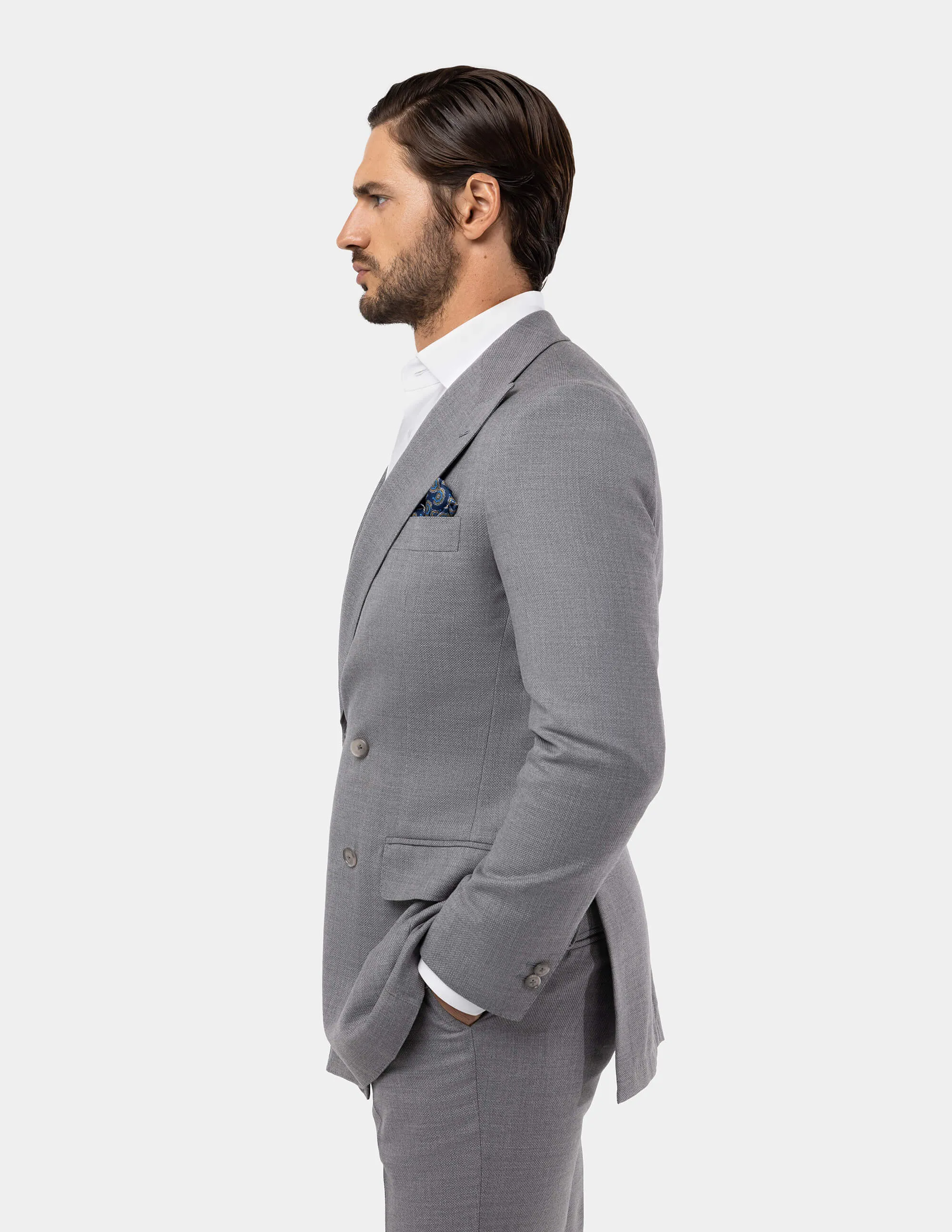 Grey Double Breasted Suit