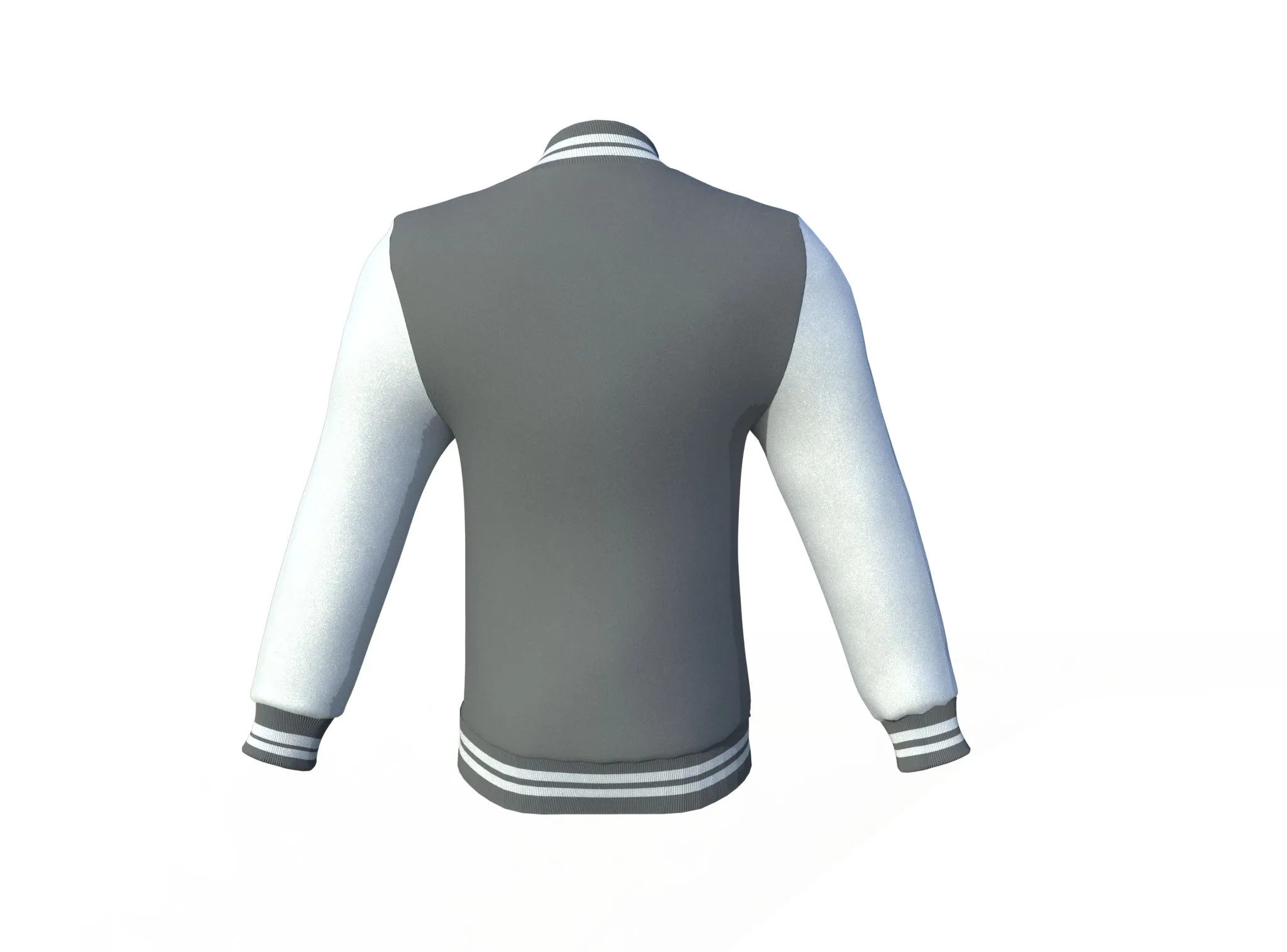 Grey Varsity Letterman Jacket with White Sleeves