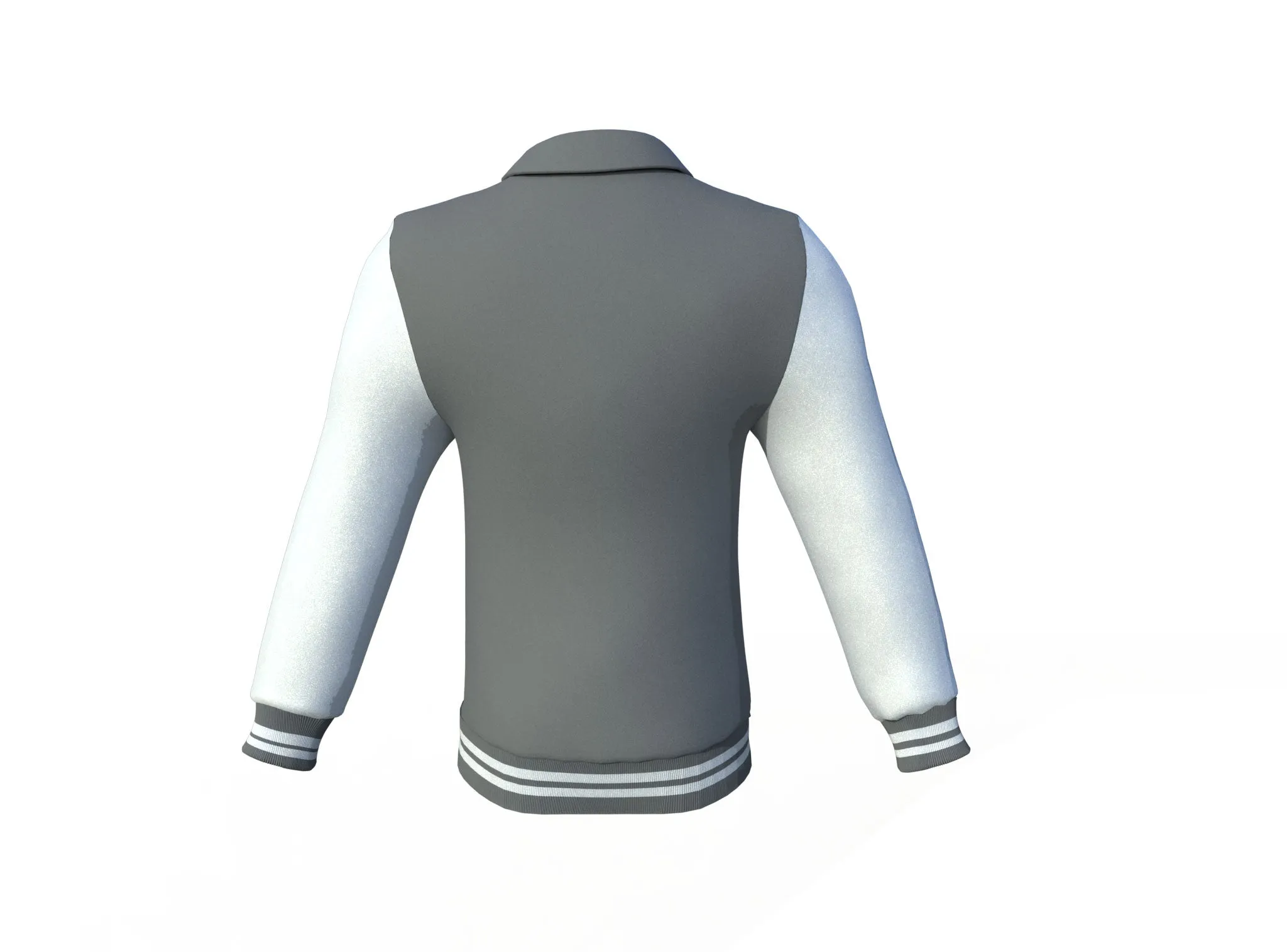 Grey Varsity Letterman Jacket with White Sleeves