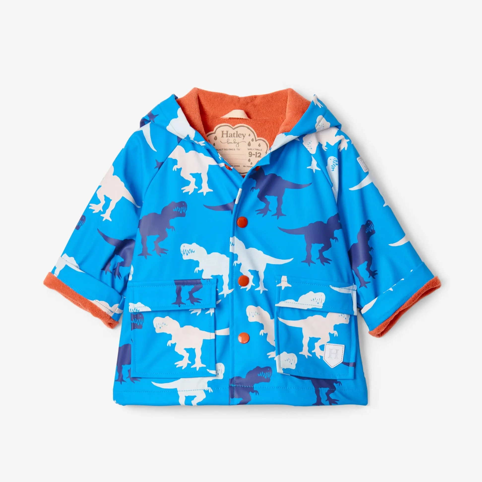 Hatley Giant T-Rex Colour Changing Baby Raincoat