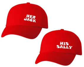 Her Jack His Sally Couple Matching Baseball Caps, Couple Baseball Hats