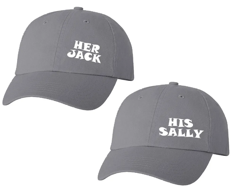 Her Jack His Sally Couple Matching Baseball Caps, Couple Baseball Hats