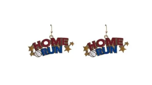 'Home Run' Baseball Dangle Earrings