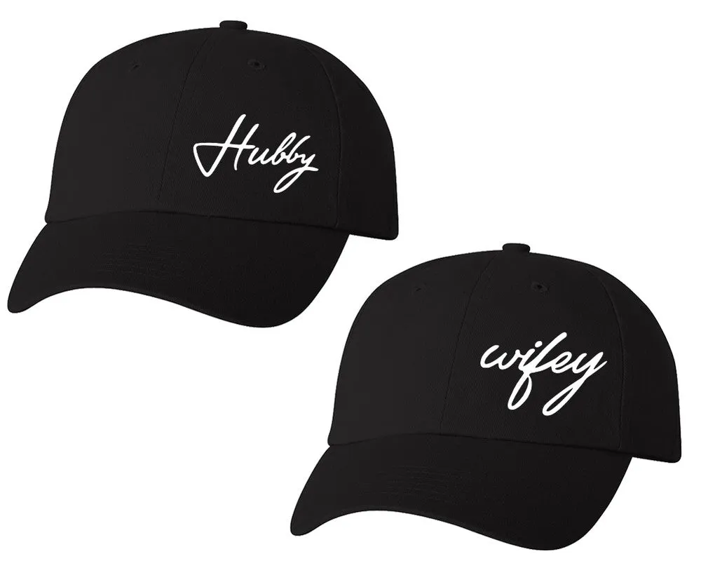 Hubby Wifey Couple Matching Baseball Caps, Couple Baseball Hats