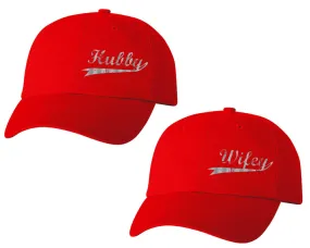 Hubby Wifey Couple Matching Baseball Caps, Couple Baseball Hats