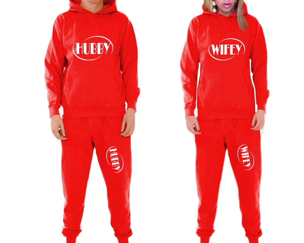 Hubby Wifey Couple Matching Hoodie and Jogger Pants Top&Bottom Sets