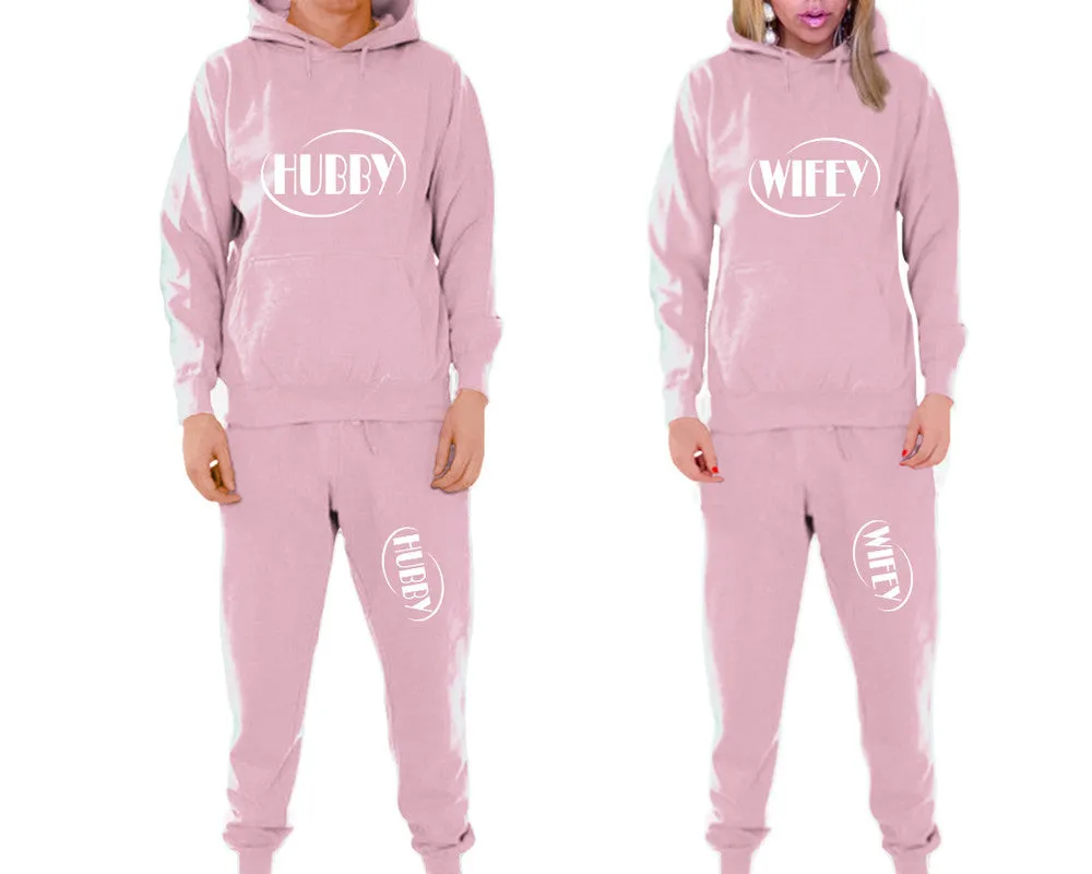 Hubby Wifey Couple Matching Hoodie and Jogger Pants Top&Bottom Sets