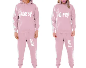 Hubby Wifey Couple Matching Hoodie and Jogger Pants Top&Bottom Sets