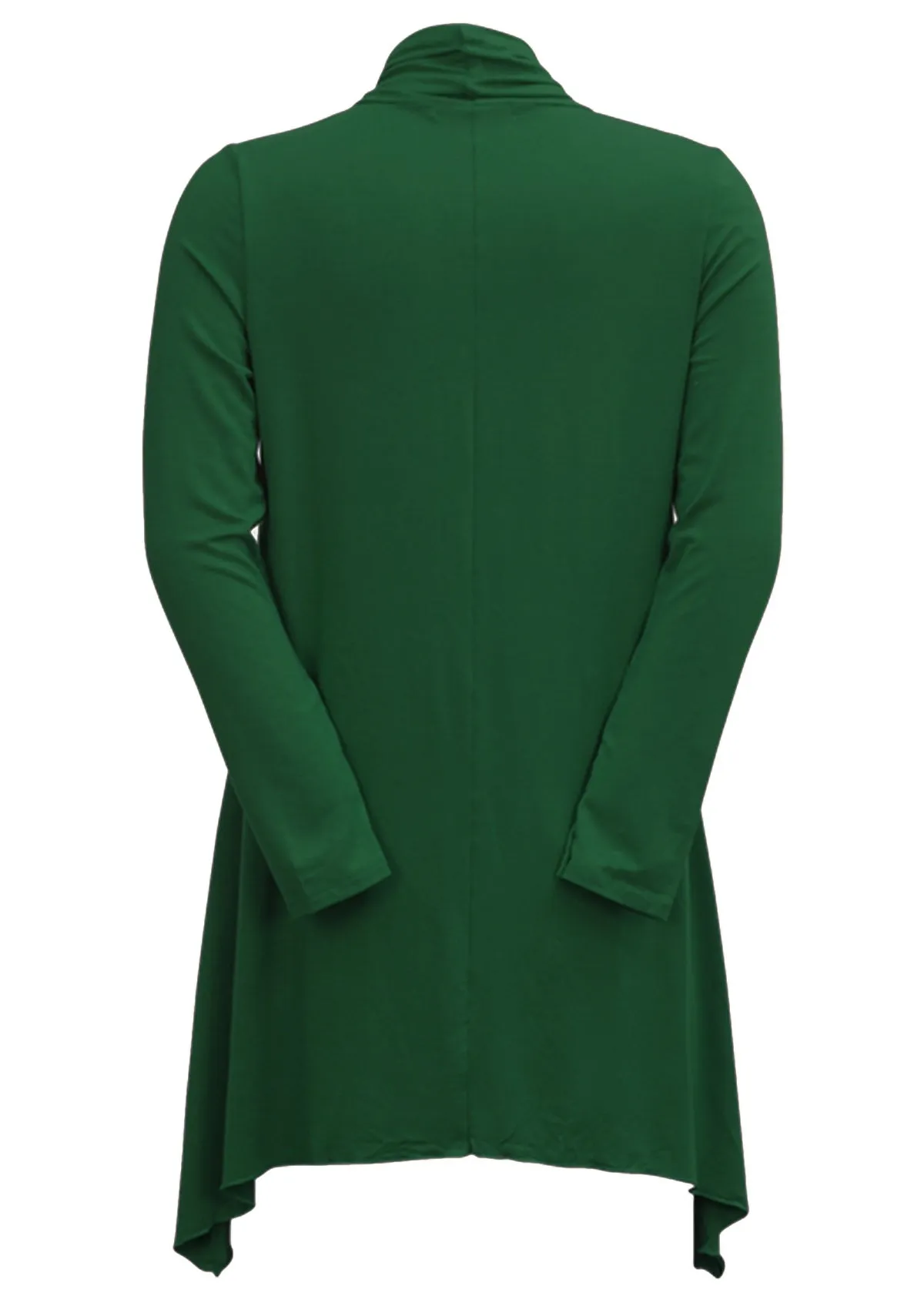 Irregular Hem Stretch Cardi Forest Green