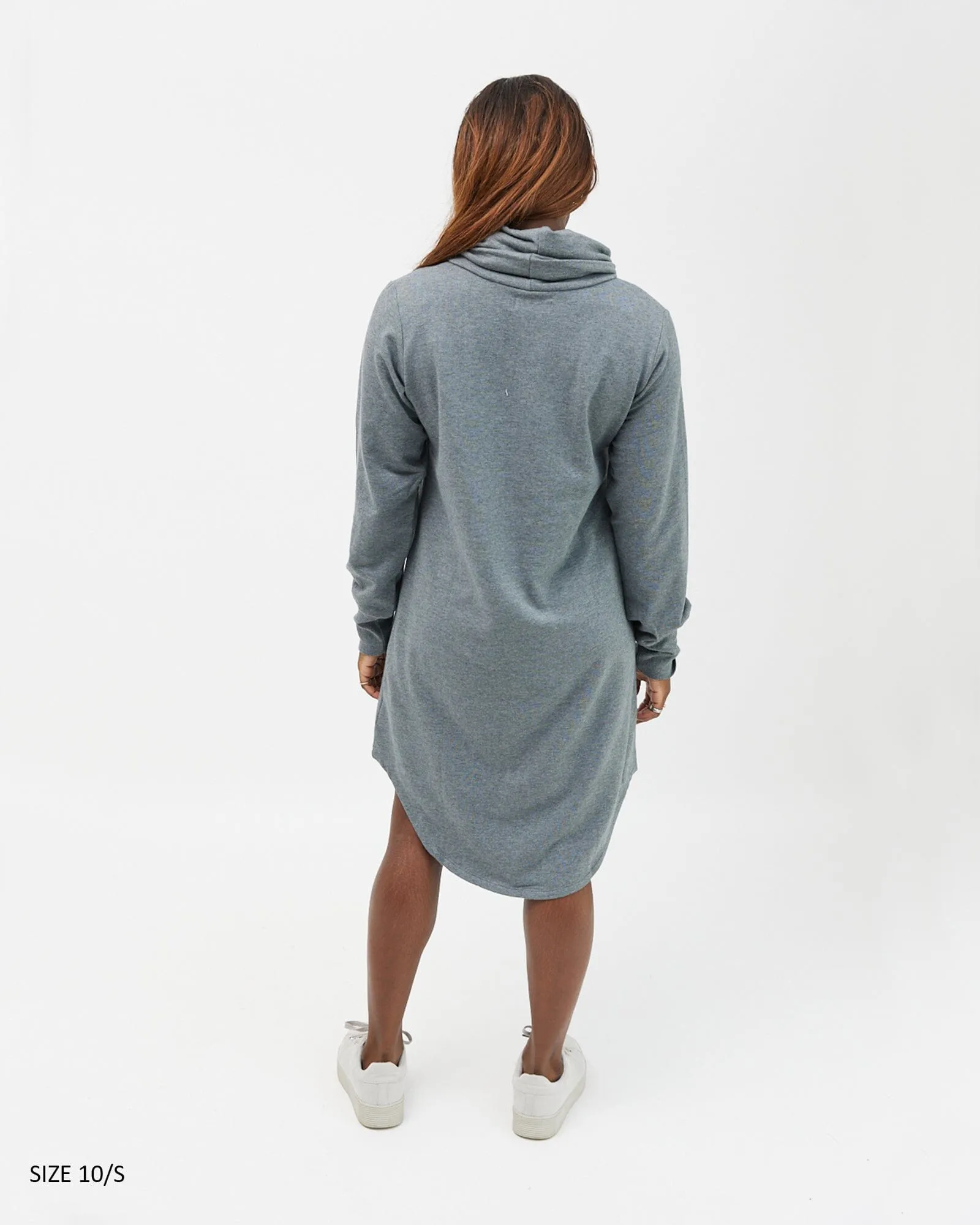 Isla cowl neck dress - charcoal grey