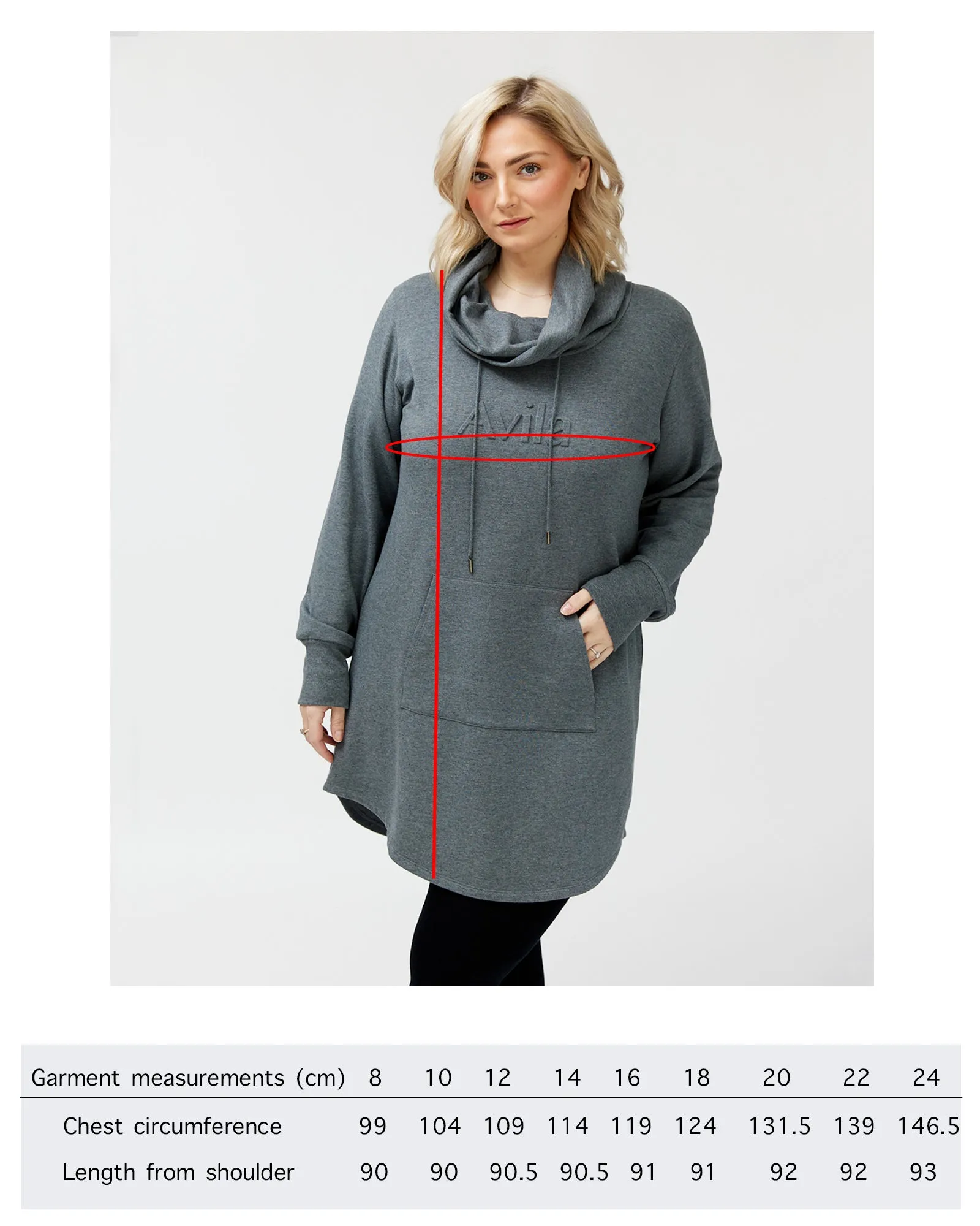 Isla cowl neck dress - charcoal grey