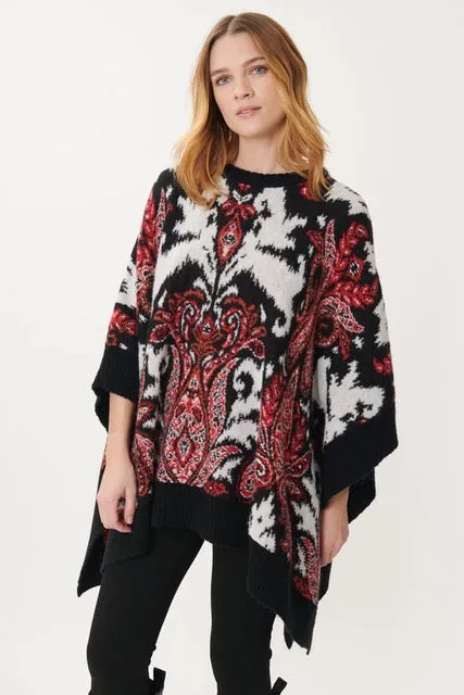 Jazz Paisley Poncho/Sweaters  - Teal