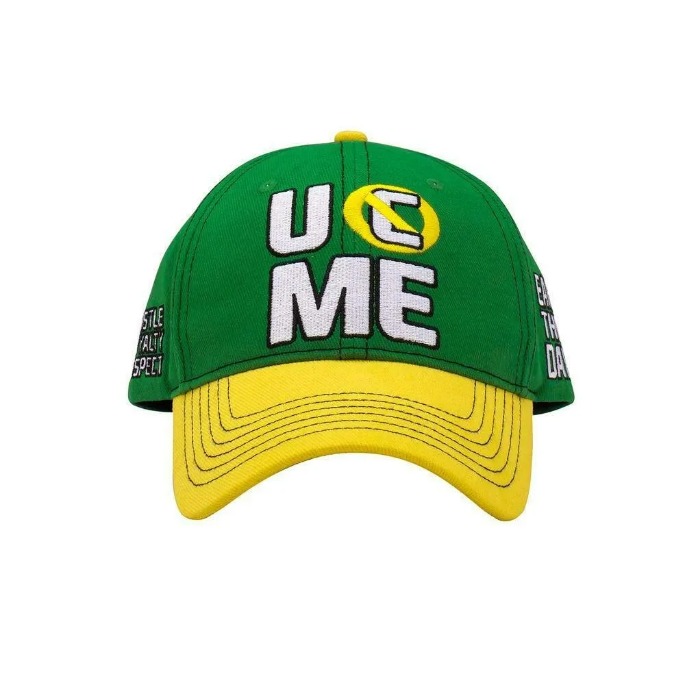 John Cena Green Yellow Earn The Day Baseball Hat Headband Wristband Set