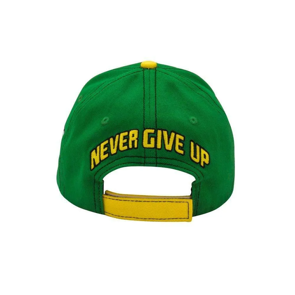 John Cena Green Yellow Earn The Day Baseball Hat Headband Wristband Set