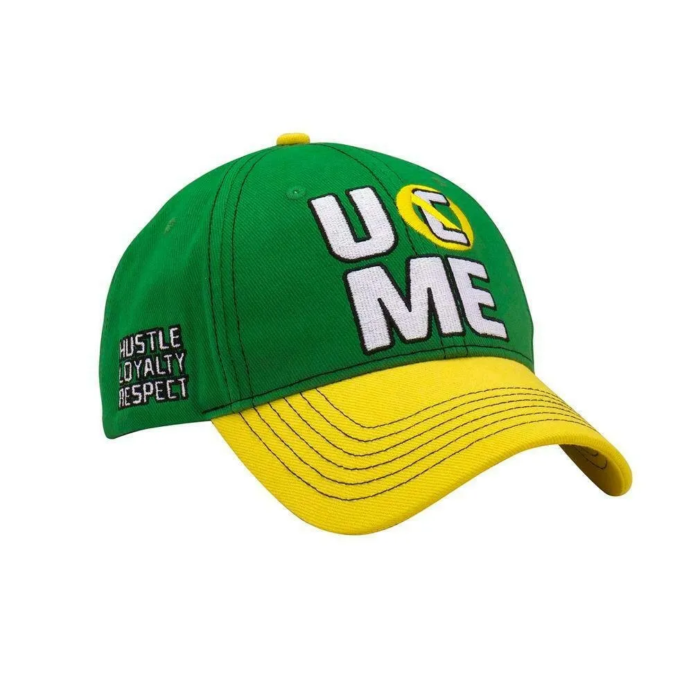 John Cena Green Yellow Earn The Day Baseball Hat Headband Wristband Set