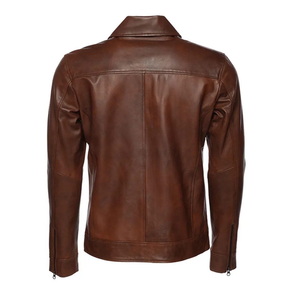 Kai Classic two tone brown leather jacket