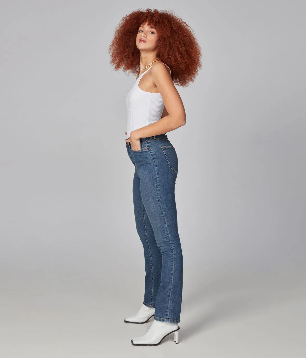 KATE-RCB1 - High Rise Straight Jeans