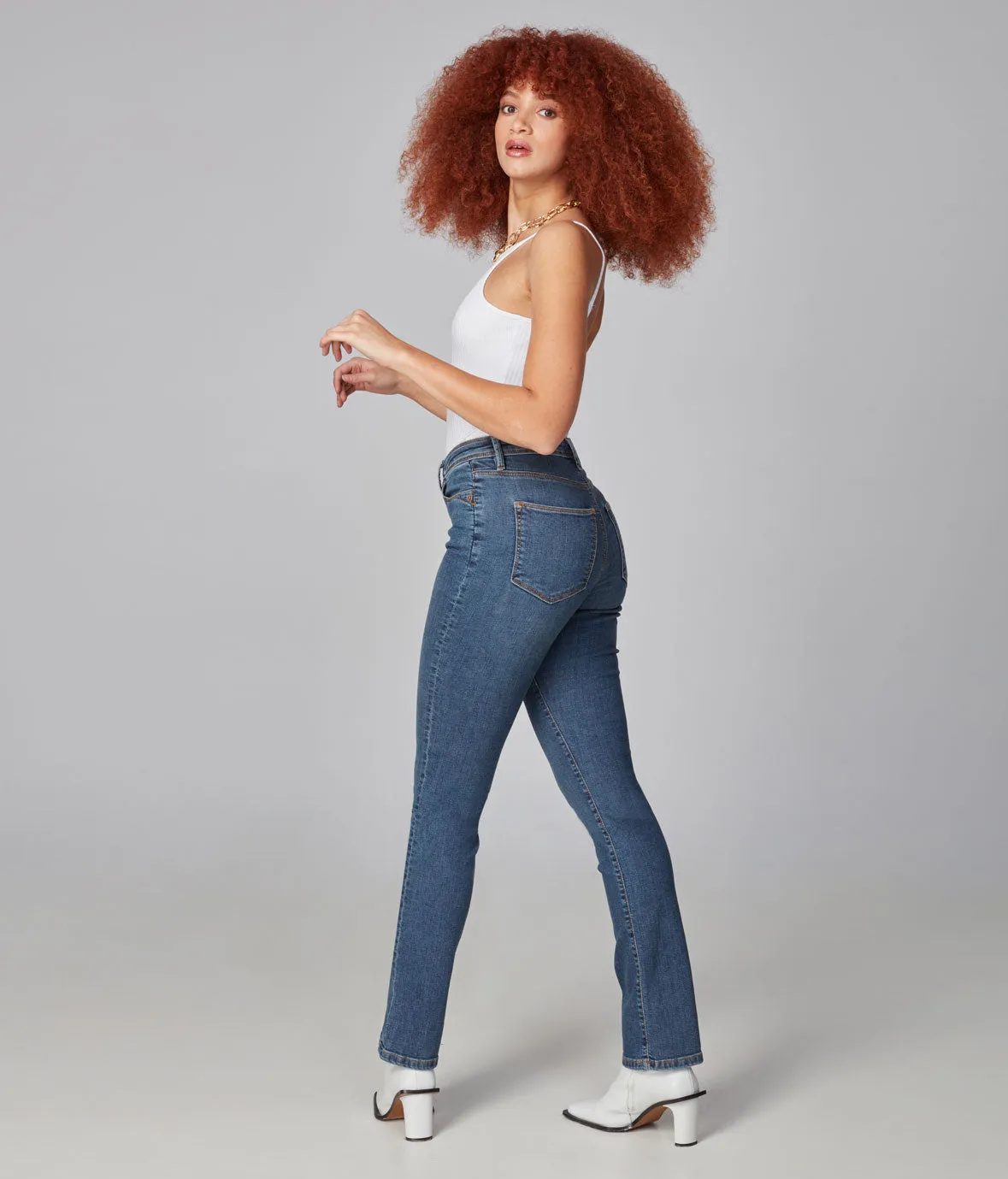 KATE-RCB1 - High Rise Straight Jeans