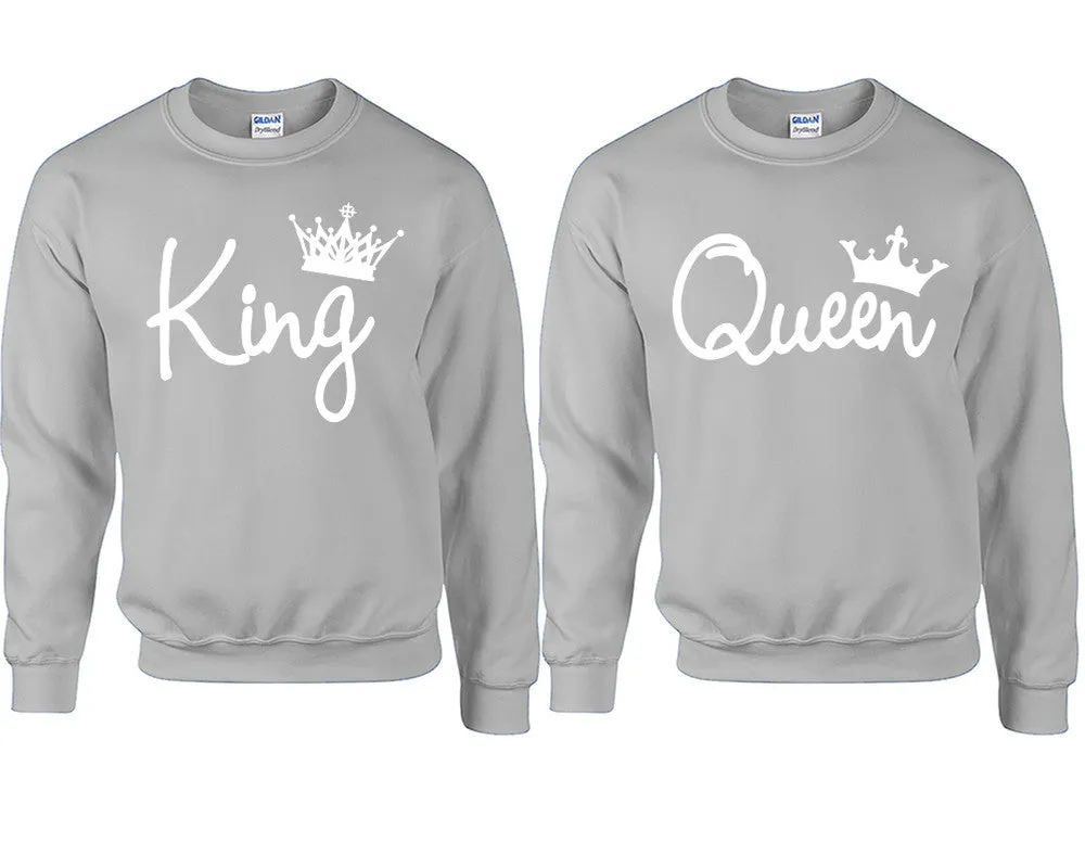 King and Queen Couple Matching Sweaters, Couple Crewnecks