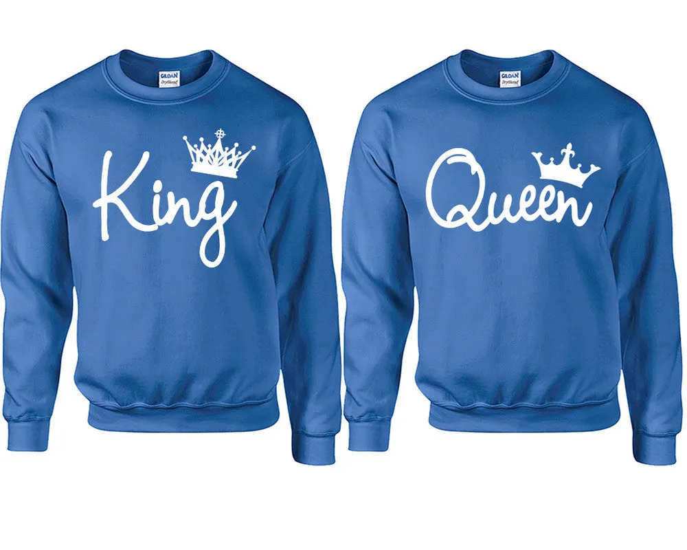 King and Queen Couple Matching Sweaters, Couple Crewnecks